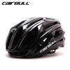 Ultralight Racing Cycling Helmet with Sunglasses Intergrally molded MTB Bicycle Helmet Mountain Road Bike Helmet Silver red_L (57-63CM)