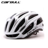 Ultralight Racing Cycling Helmet with Sunglasses Intergrally molded MTB Bicycle Helmet Mountain Road Bike Helmet Silver red_L (57-63CM)