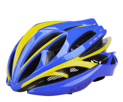 Color: Blue yellow, Size: One Size - Bicycle Helmet Male Mountain Bike Road Wheel Sliding Balance Bike Breathable Riding Equipment