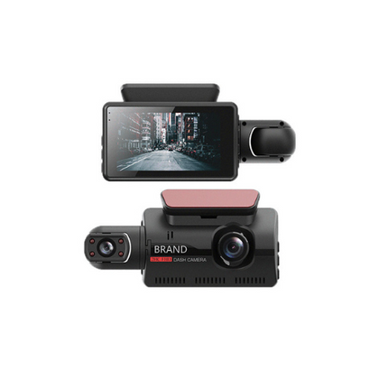 Color: Black with 16G Memory card 3PC - Hidden Driving Recorder 3 Inch IPS Screen, Front HD And Rear Non-Light Night Vision Dual Recording