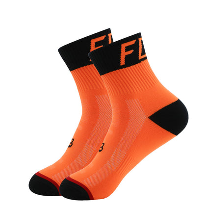 Size: L, Color: Orange - 2020 New Cycling Socks Mid-length Socks Mountain Road Bike Sports Socks