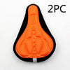 Color: Orange 2pcs - Bicycle embossed breathable mat color 3D breathable seat cover