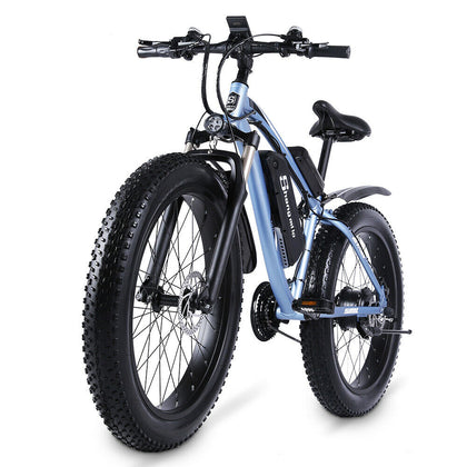 26 Inch Electric Bike 1000W Ebike City Fat Tire Bicycle Mountain Bike 17Ah 48V Lithium-battery E-bike Shimano 7 Speed Moped Shengmilo
