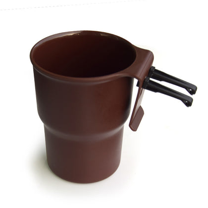 Color: Brown, style: With clip - Car Multi-function Storage, Portable Water Cup Holder, Trash Can Beverage Holder