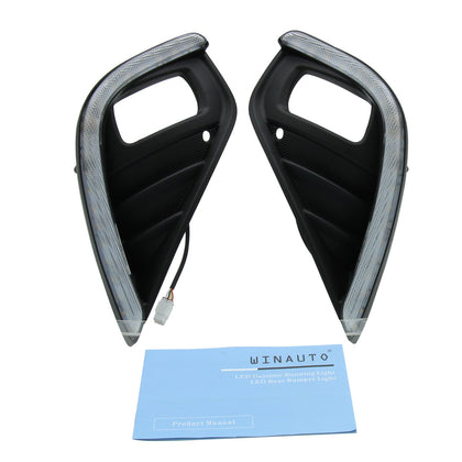 Color: Black2pcs - With Streamer Yellow Turn Bi-Color LED Daytime Running Lights