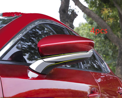 Color: Silver plating, Quantity: 4pcs - Mazda 3 Angkesila rearview mirror modified rear view mirror decorative bright strips