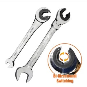 Size: 14mm, Style: Fix - Oil pipe ratchet wrench