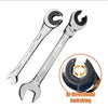 Size: 17mm, Style: Fix - Oil pipe ratchet wrench