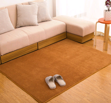 Memory cotton coral velvet carpet Living room bedroom door mats Bathroom kitchen non-slip absorbent carpets - Color: Khaki, Size: 50x80cm