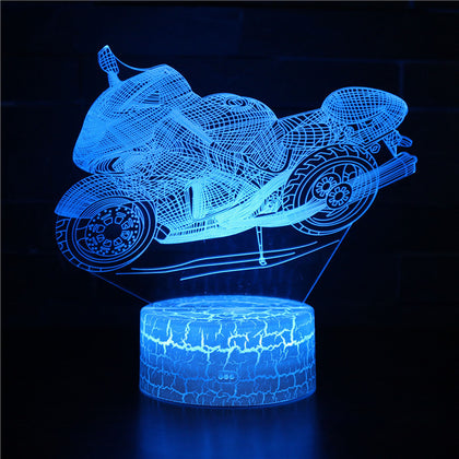 Color: F, Style: Black 7 colors - Motorcycle night light
