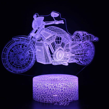 Color: L, Style: White 7 colors - Motorcycle night light