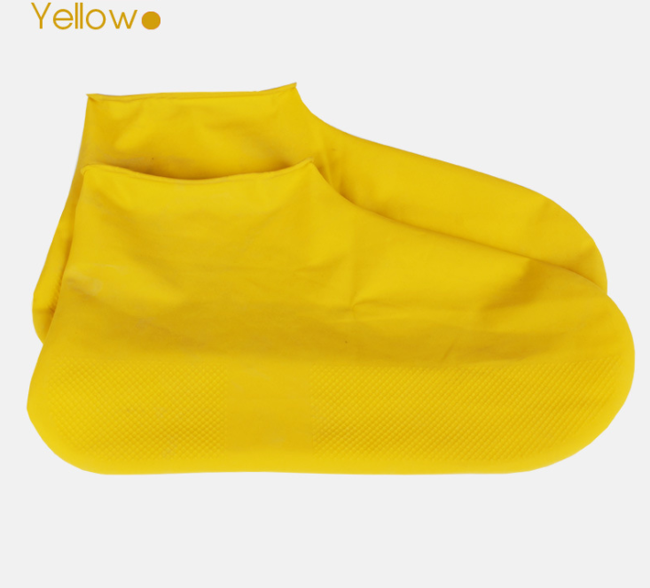 Color: Yellow, Size: M - Rubber Anti-slip Waterproof Shoe Cover Reusable Rain Boot Motorcycle Bike Overshoe Blue Yellow for Men Women