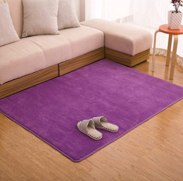 Memory cotton coral velvet carpet Living room bedroom door mats Bathroom kitchen non-slip absorbent carpets - Color: Purple, Size: 40x60cm