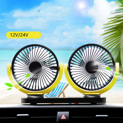 Color: Black x Yellow - Car fan USB socket