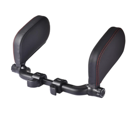 Color: Black red - Car headrest pillow Sleep Adjustable Side Car Soft Travel Seat Headrest Auto Leather Support Neck Pillow Cushion car accessories