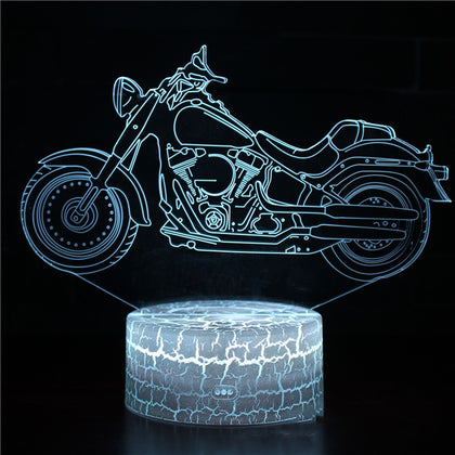 Color: E, Style: Black 7 colors - Motorcycle night light