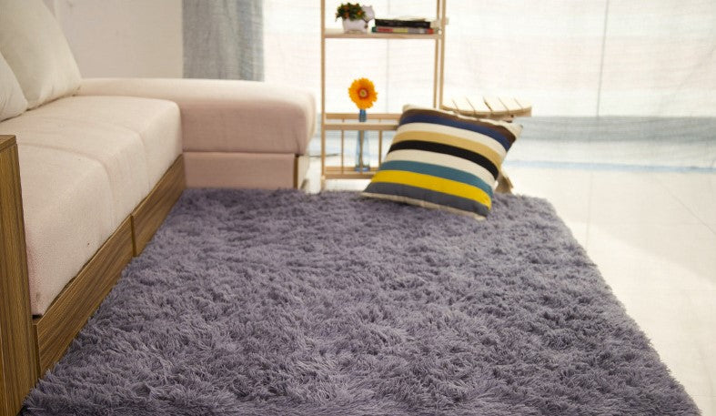 Color: Silver Gray, Size: 50x80cm - Living room coffee table bedroom bedside non-slip plush carpet