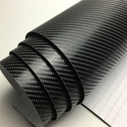 Color: B Black, Size: 152X50CM - Glossy 3D carbon fiber veneer