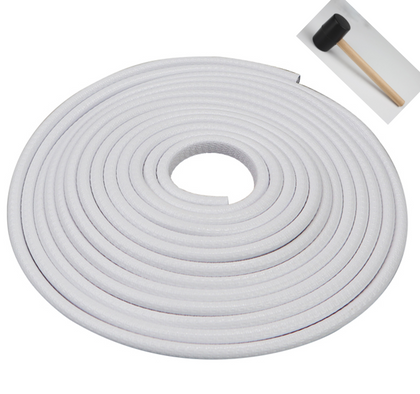 Color: White+hammer, Size: 10M - Universal Built-in Steel Disc Car Anti Collision Strip Auto Door Edge Scratch Protecter Bumper Strip