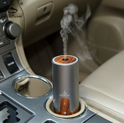 Color: Gray, Product specification: USB data line - Car aromatherapy essential oil humidifier diffuser atomizer