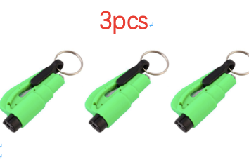 Color: Green 3pcs - 3 in 1 Emergency Mini Hammer Safety Auto Car Window Glass Switch Seat Belt Cutter Car Safety Hammer Rescue Escape Tool