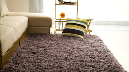 Color: Purple gray, Size: 50x80cm - Living room coffee table bedroom bedside non-slip plush carpet