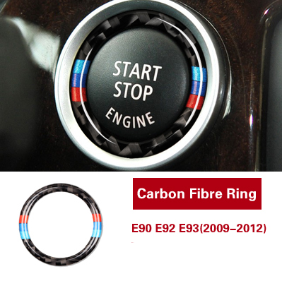 Color: Color - one button to start decorative stickers carbon fiber