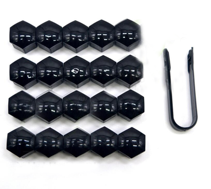 Color: Black, Size: 17mm - 17mm car tire screw cap wheel decorative plastic shell