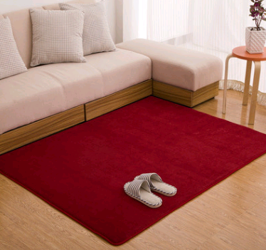 Memory cotton coral velvet carpet Living room bedroom door mats Bathroom kitchen non-slip absorbent carpets - Color: Red wine, Size: 60x120cm
