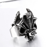 Size: Number 12, Color: Silver - Stainless steel cobra motorcycle ring
