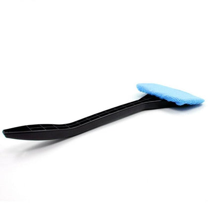 Quantity: 2pcs - microfiber car window cleaner with brush long handle car washer, windshield wiper, glass cleaning brush washable cloth fabric practice tool