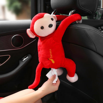 Pipi monkey hanging tissue box - Model: Red