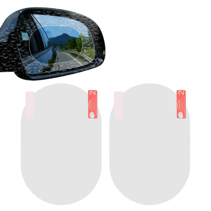 Anti-Moist Waterproof Side Mirror Sticker - Style: Oval, Color: White, Size: 145x100mm