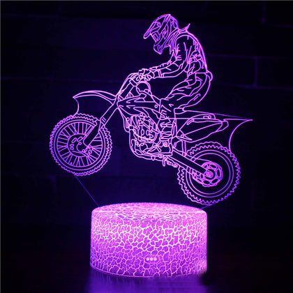 Color: B, Style: Black 7 colors - Motorcycle night light