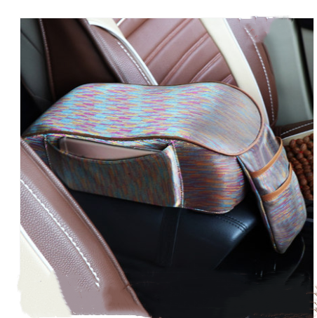 Color: Colorful  coffee - Car armrest box pad central hand box increase pad universal memory cotton multi-function car modified armrest pad