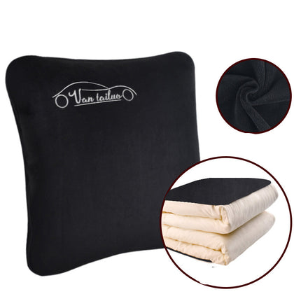 Color: Black B - Car pillow quilt dual-use thickened nap in winter