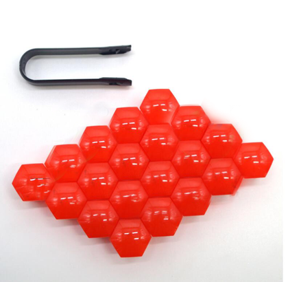 Color: Red, Size: 17mm - 17mm car tire screw cap wheel decorative plastic shell