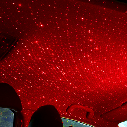 Color: Red, Style: 1 4pc - Car decorative lights usb star lights laser projection lights car atmosphere