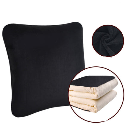 Color: Black - Car pillow quilt dual-use thickened nap in winter