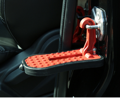 Color: Red - Aluminum Alloy Door Pedals Roof Pedals Car Modification Supplies