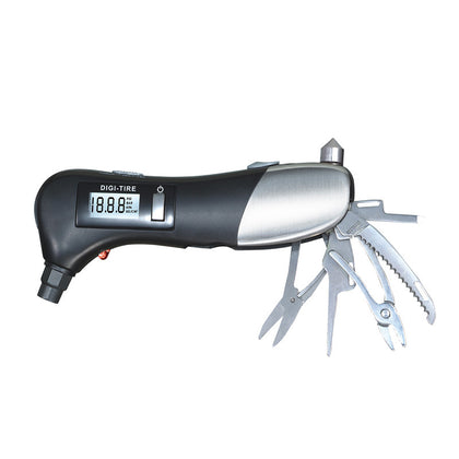 Multi-Tool Flashlight For Tire Pressure Measurement