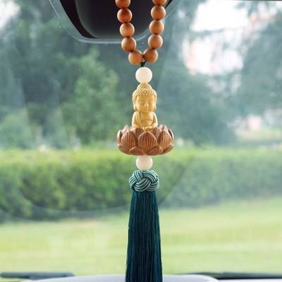 Car Pendant Peach Wood Lotus Ornaments