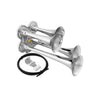 Car Truck 4 Tube Horn 12V Silver Base