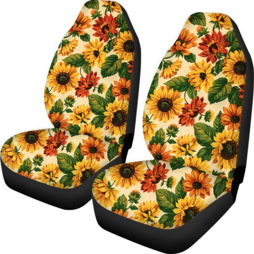 style: B single seat - Car Sun Flower Printed Seat Cover Yin Yang Sunflower