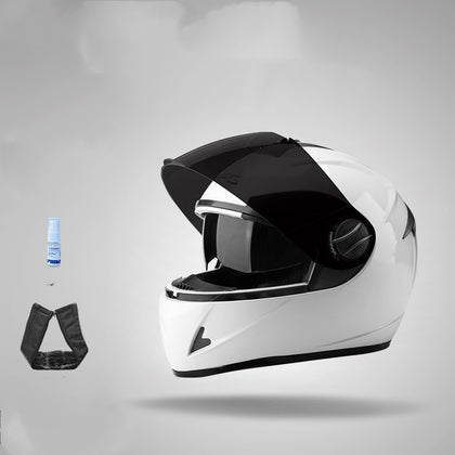 Color: White, style: Anti, : fog - Electric Battery Motorcycle Anti-Fog Helmet Full Face Helmet