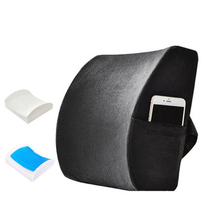 Color: Black, style: B - Cushion Office Lumbar Rest Summer Gel Rest