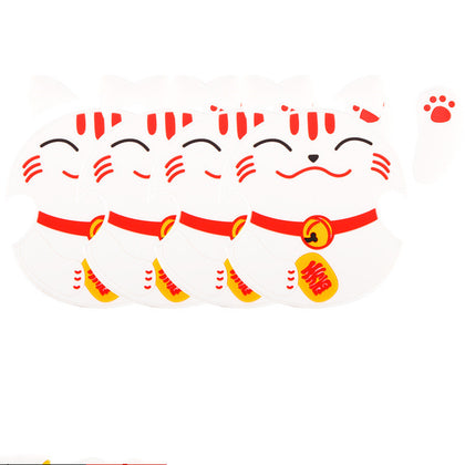 Color: White, style: D - Car Lucky Cat Door Bowl Handle Handle Sticker