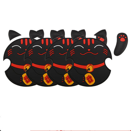 Color: Black, style: D - Car Lucky Cat Door Bowl Handle Handle Sticker