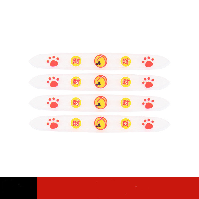 Color: Transparent, style: F - Car Lucky Cat Door Bowl Handle Handle Sticker