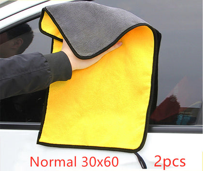 Color: 2pcs Normal 30x60 - Absorbent double-sided velvet thickened car wash towel